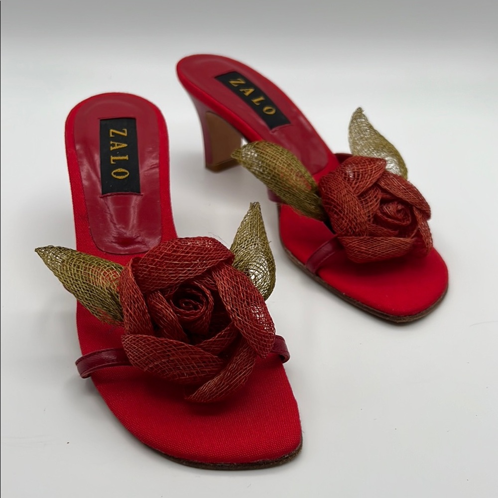 Zalo Red Floral Women's Shoes